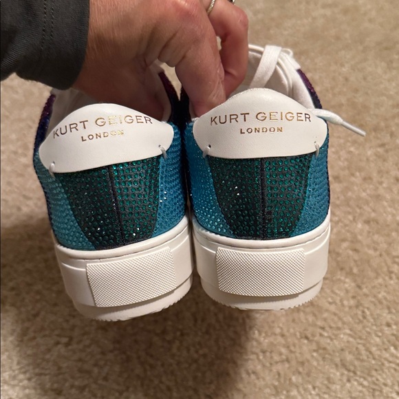 Kurt Geiger Laney stripe crystal rainbow white sneaker shoe size 38.5 - Picture 6 of 8